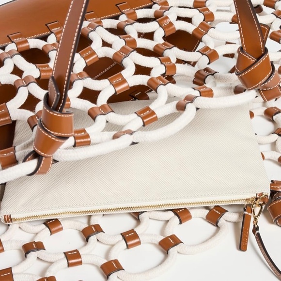 STAUD Squillo Leather & Rope Tote Bag - Picture 11 of 13